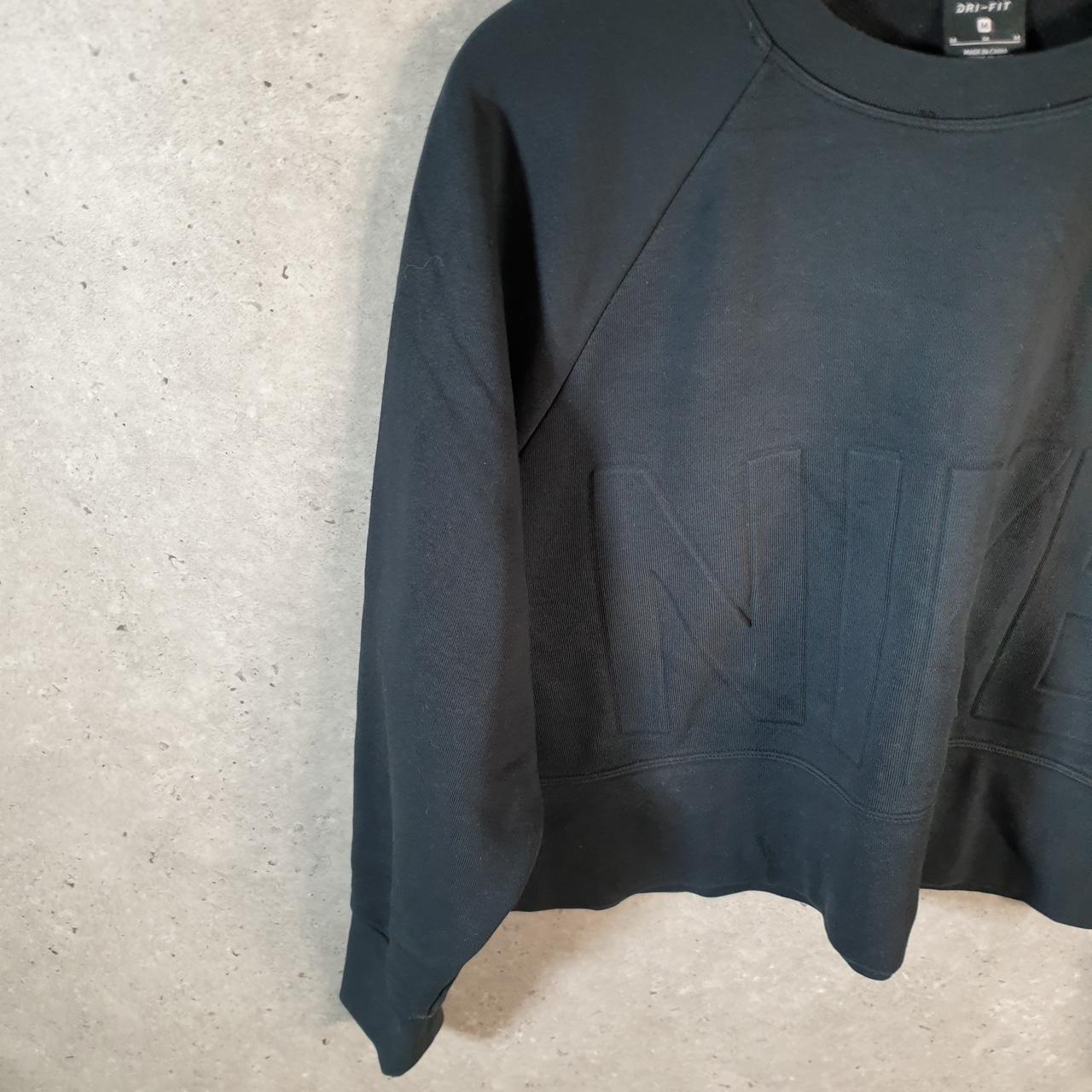 Vintage Nike Embroidered Dri Fit Spellout Sweatshirt Womens M Black Swoosh