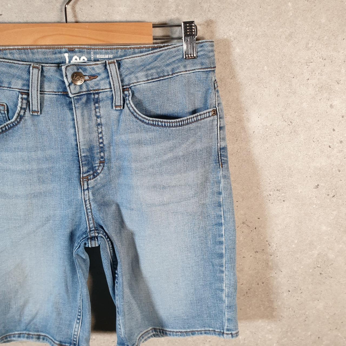 Vintage Lee Baggy Shorts Jorts Cargo Womens W30 Blue Relaxed Denim