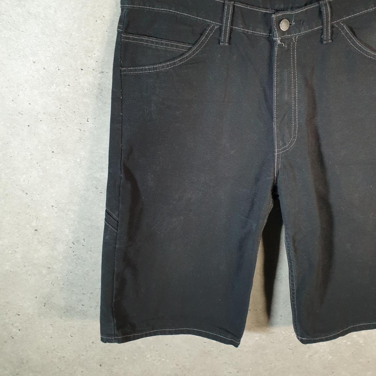 Vintage Dickies Baggy Chino Shorts Jorts Cargo Mens W34 Black Loose Fit