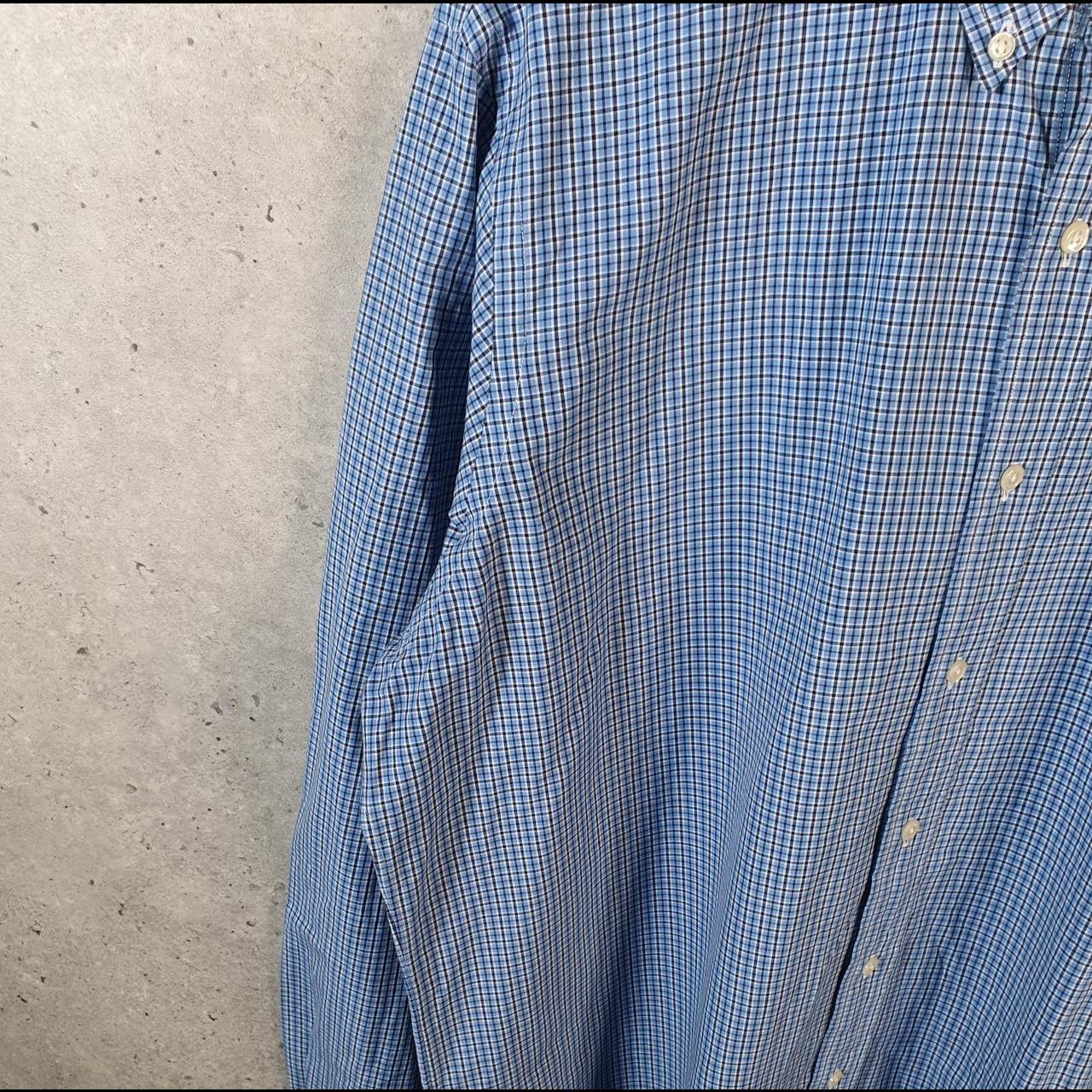 Vintage Ralph Lauren Button Down Shirt Men’s XL Blue Checkered Classic Fit Cotton Pony