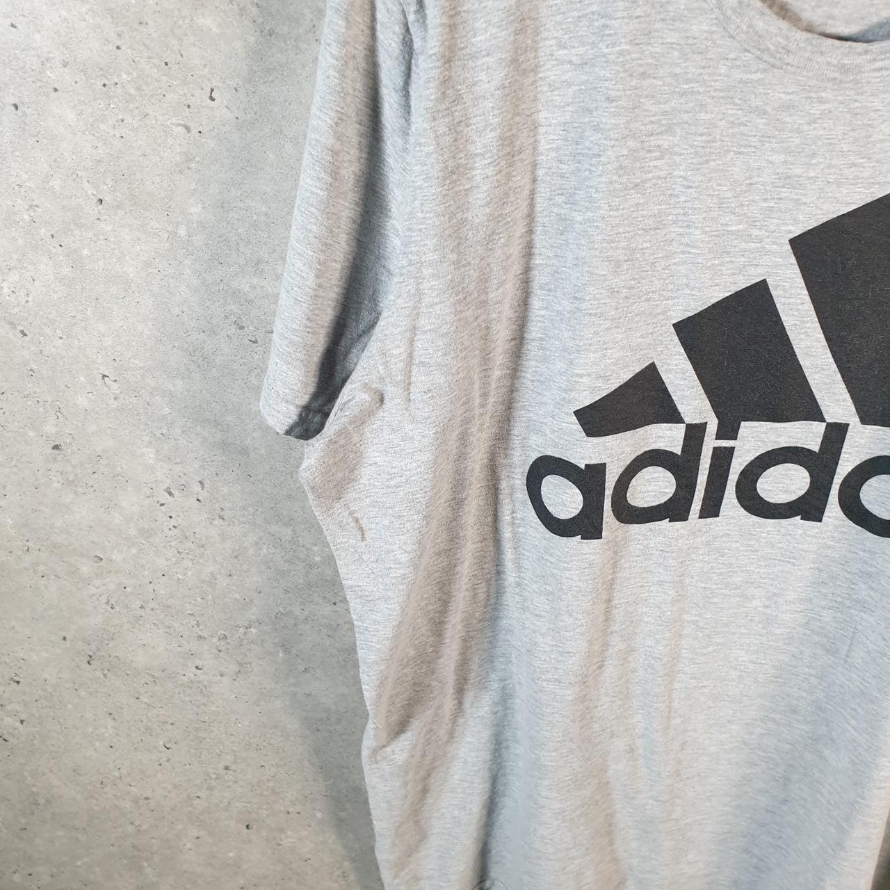 Vintage Adidas Amplifier T Shirt Men’s XL Grey Three Stripes Logo Athletic