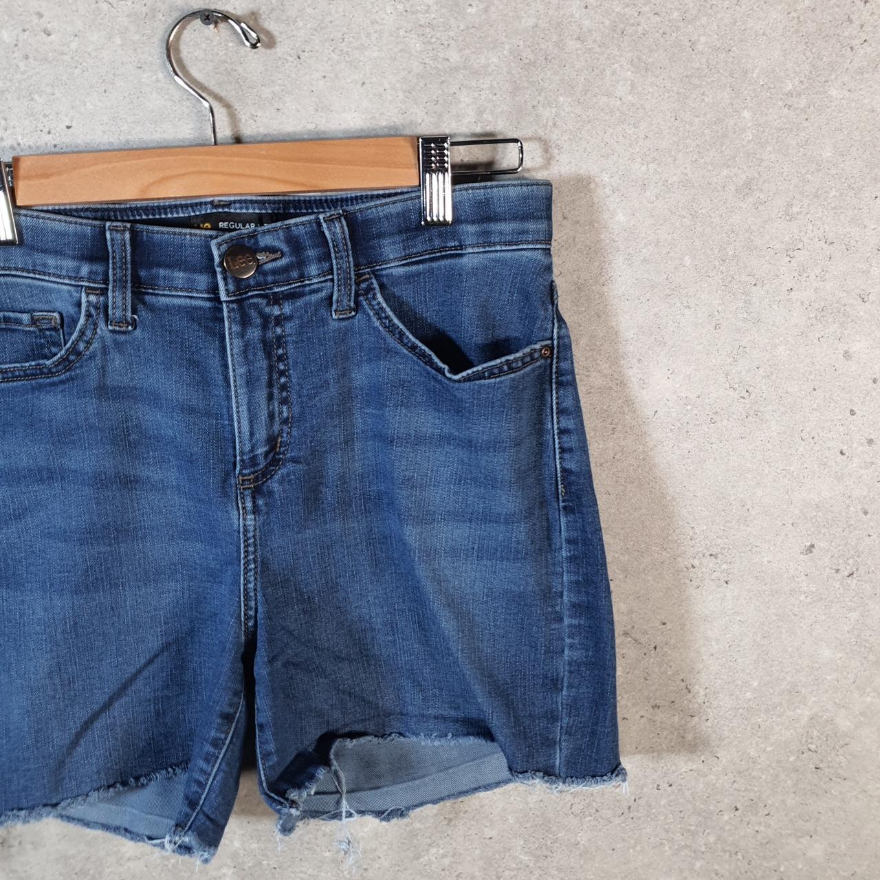 Vintage Lee Baggy Shorts Jorts Cargo Womens W30 Blue Denim Relaxed Cargo