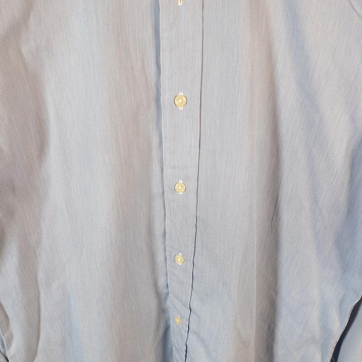 Vintage Ralph Lauren Button Down Shirt Men’s Medium Blue Striped Andrew Classic Fit Cotton Big Fish Vintage