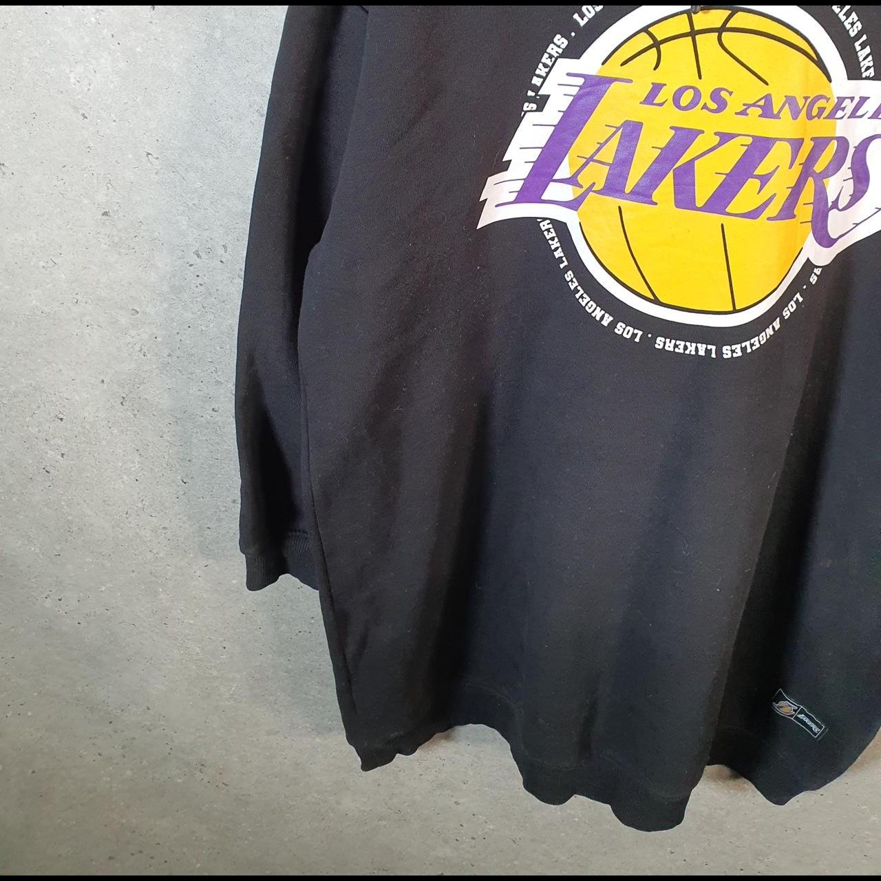 Vintage NBA Los Angeles Lakers Hoodie Womens Medium Black Pullover Pro Sport USA