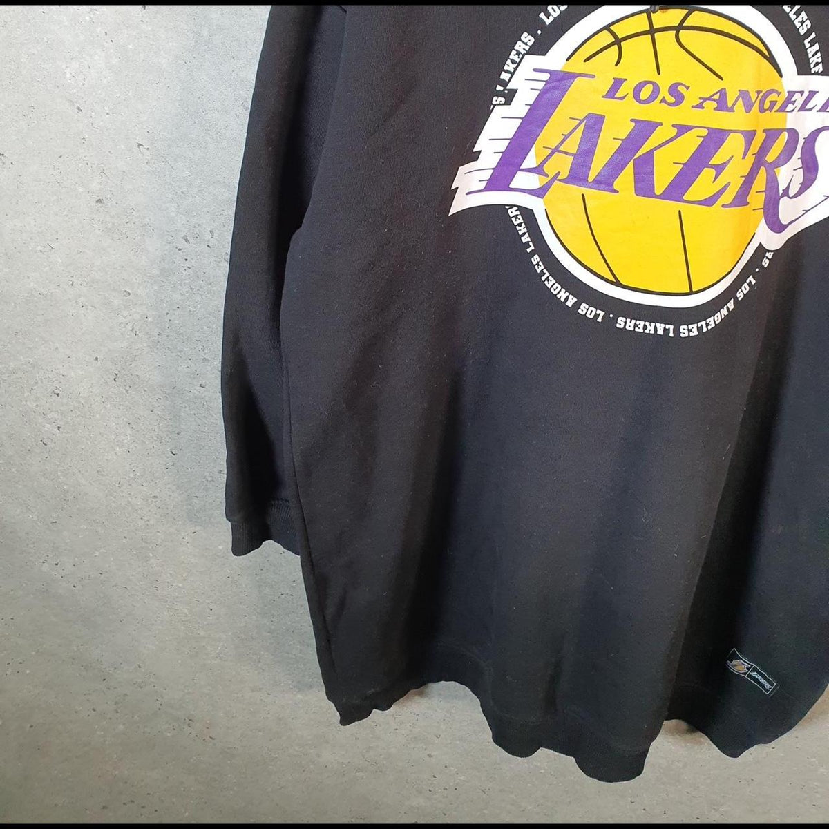 Vintage NBA Los Angeles Lakers Hoodie Womens Medium Black Pullover Pro Sport USA