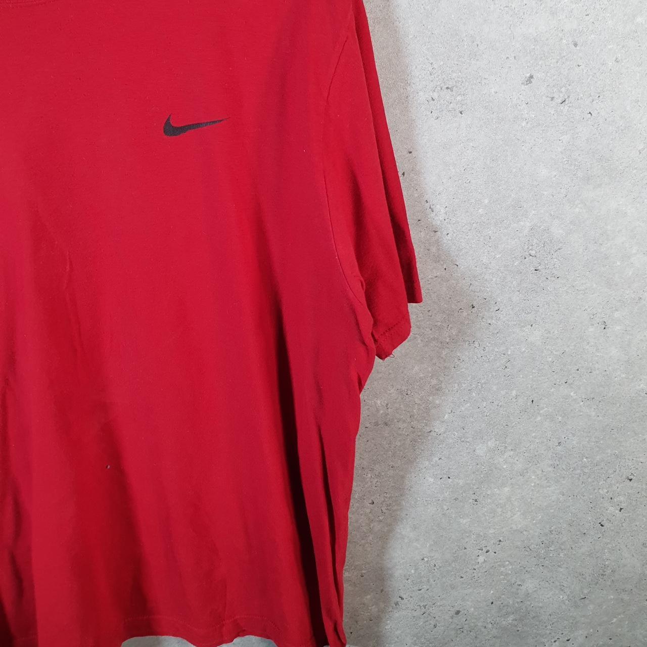 Vintage Nike T Shirt Men’s XL Red Embroidered Single Swoosh Logo Athletic Big Fish Vintage