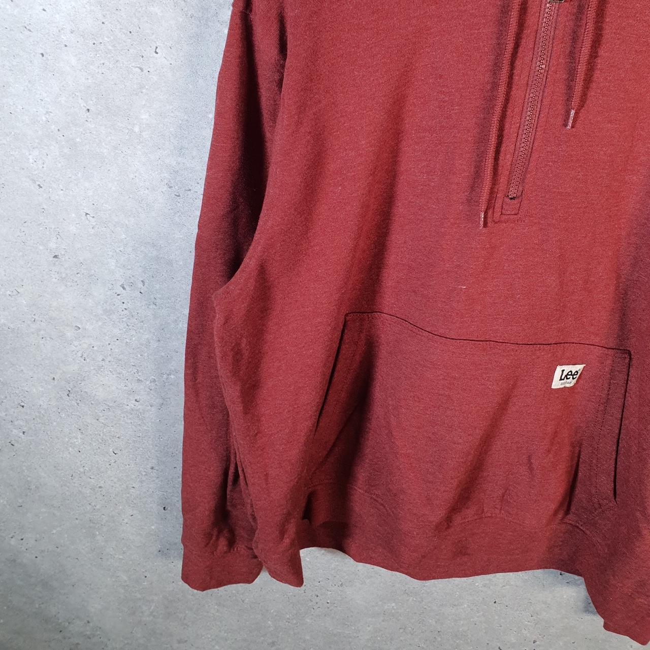 Vintage Lee Hoodie Men’s Large Burgundy Pullover