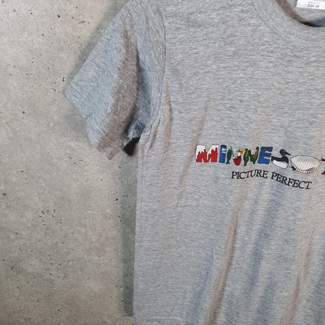 Vintage Hanes Minnesota Picture Perfect 1984 USA Single Stitch T Shirt Men’s Small Grey