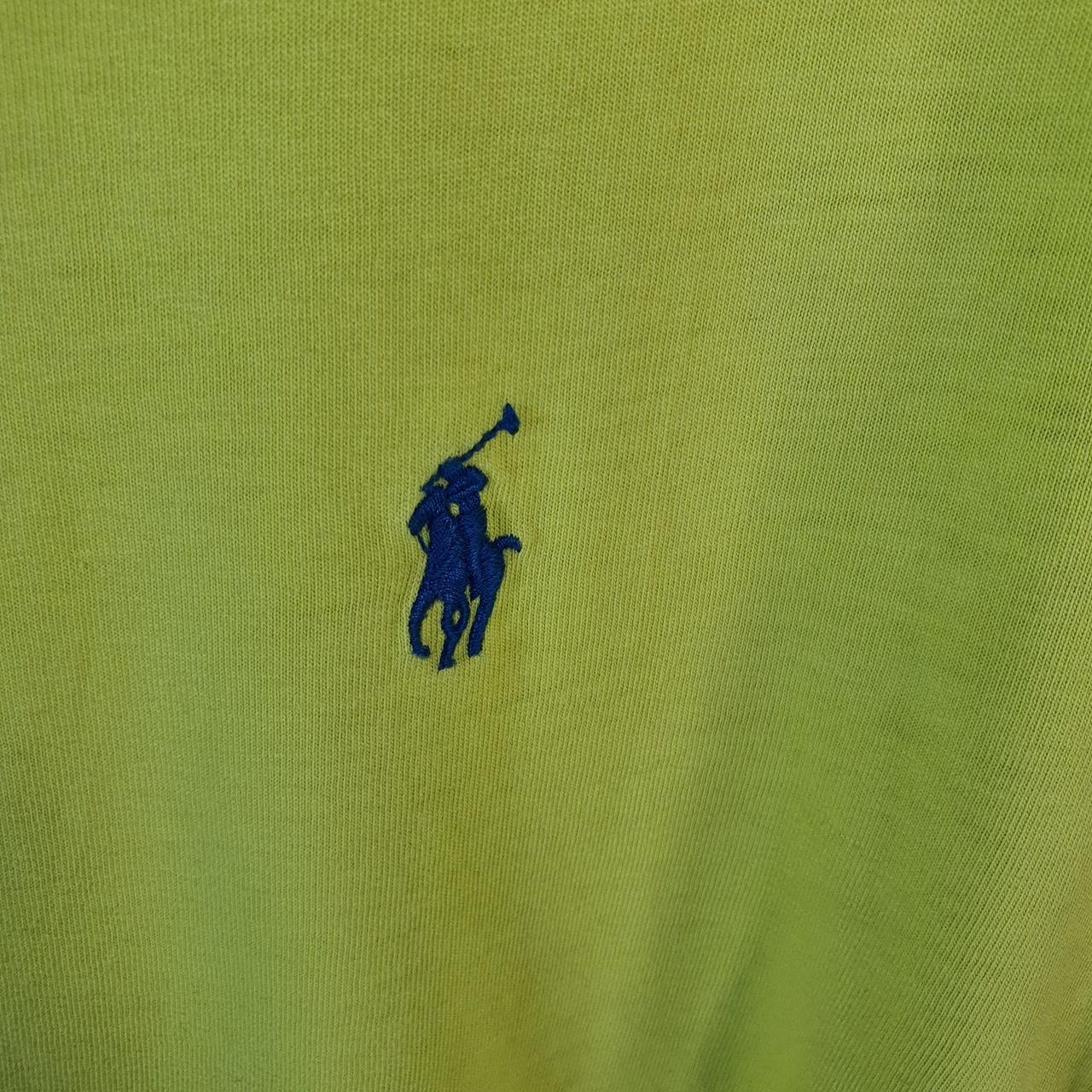 Vintage Ralph Lauren Polo Sport T Shirt Men’s XL Neon Green Custom Fit Embroidered Pony C8713