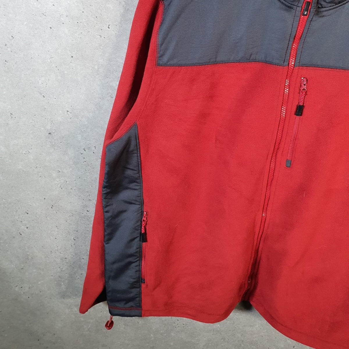 Vintage Starter Fleece Sweatshirt Jacket Mens XL Red Full Zip Embroidered Logo