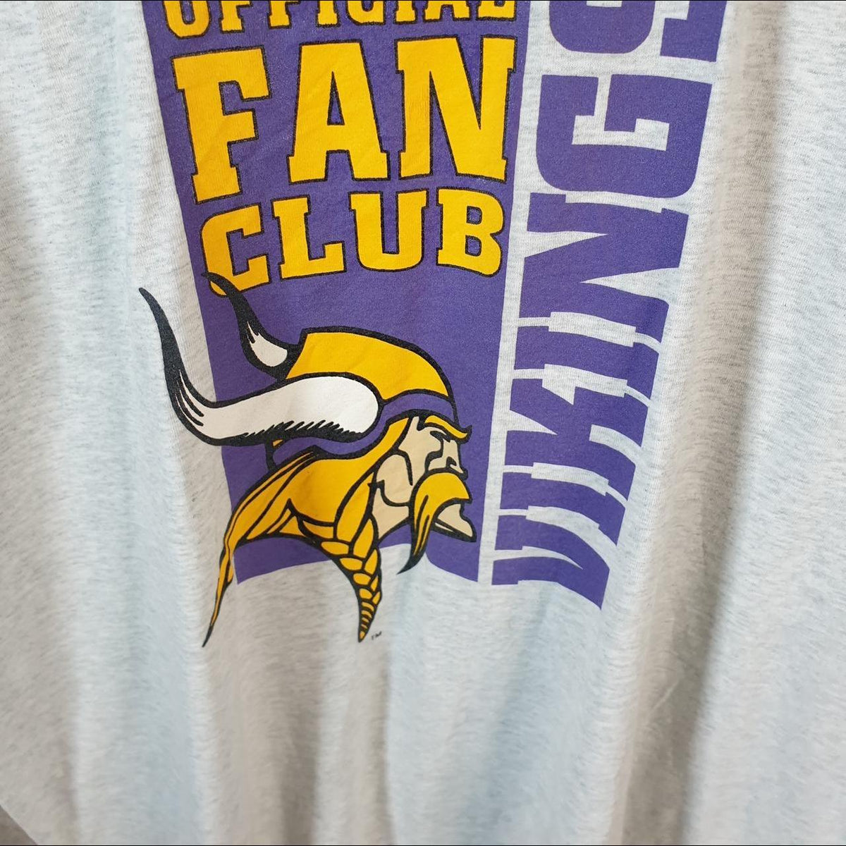 Vintage Fruit of the Loom Minnesota Vikings NFL USA 90s Single Stitch T Shirt Men’s 2XL Grey C9402