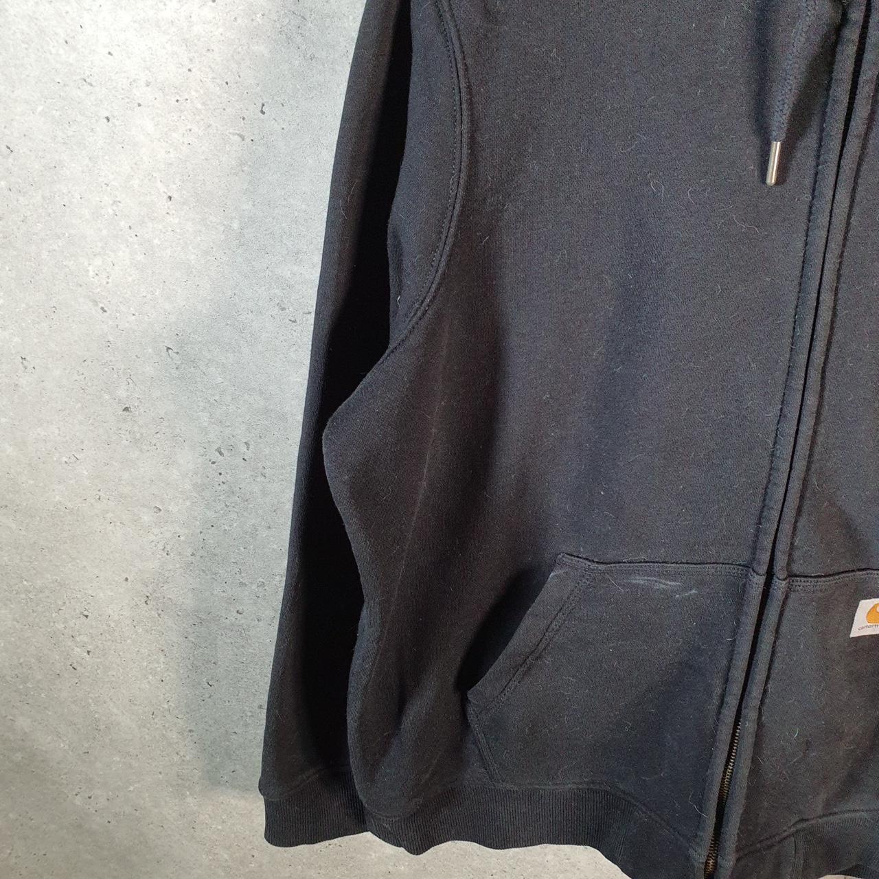 Vintage Carhartt Hoodie Womens XL Black Full Zip Blank USA Original Fit