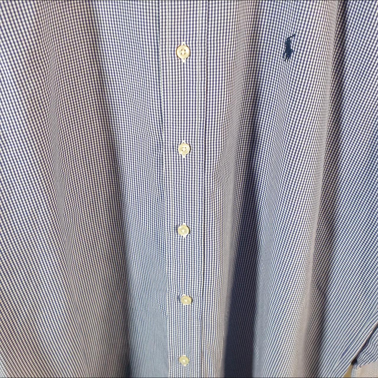 Vintage Ralph Lauren Button Down Shirt Men’s XL Blue Checkered Yarmouth Pony Casual C8079