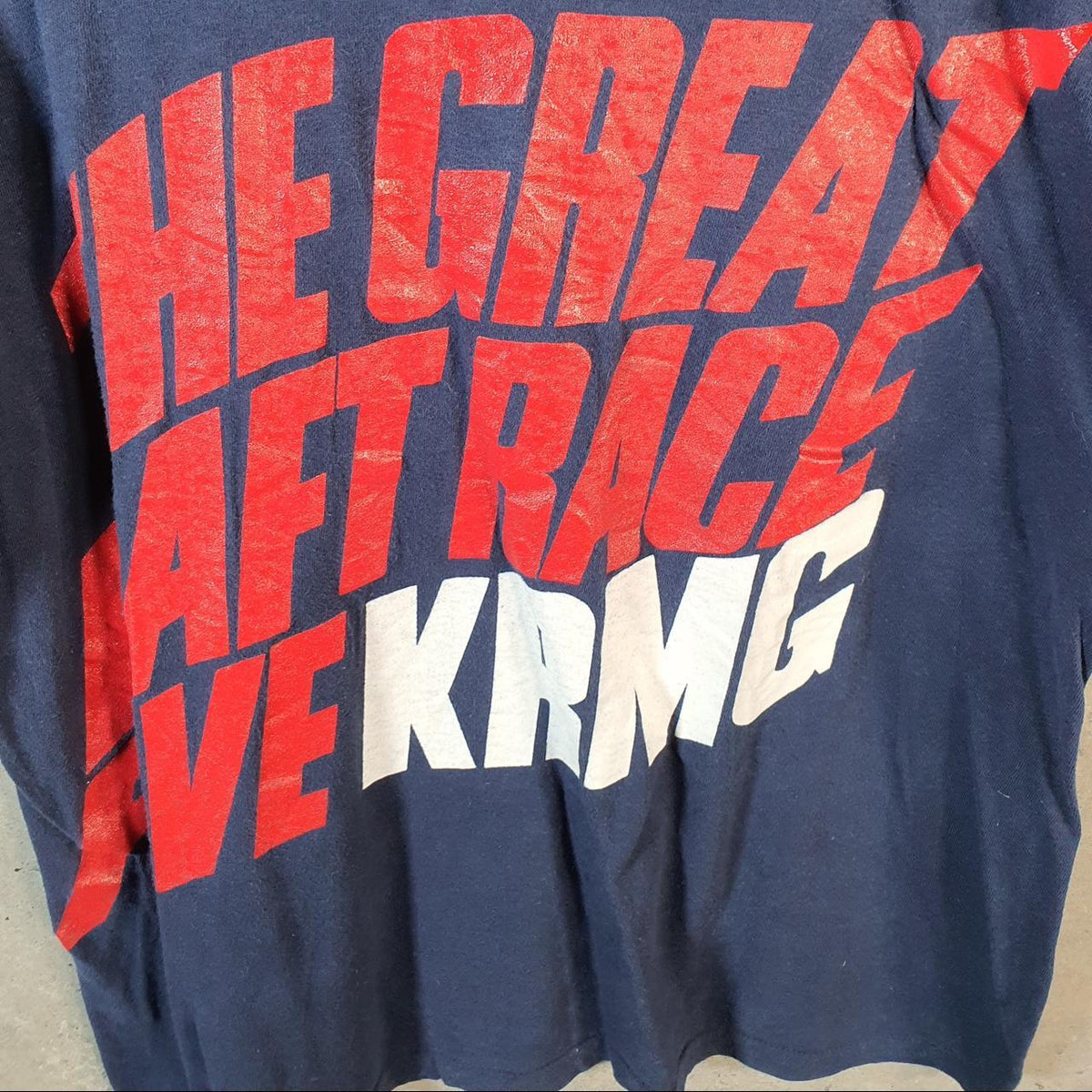 Vintage Champion Great Raft Race KRMG 90s USA Single Stitch T Shirt Men’s Small Blue