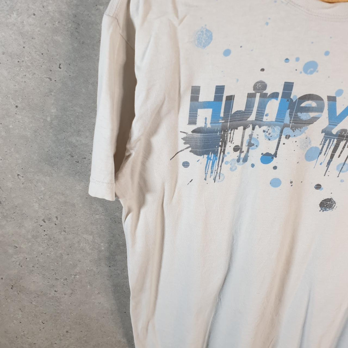 Vintage Hurley Graphic T Shirt Men’s White Large Casual Sports Logo Athletic