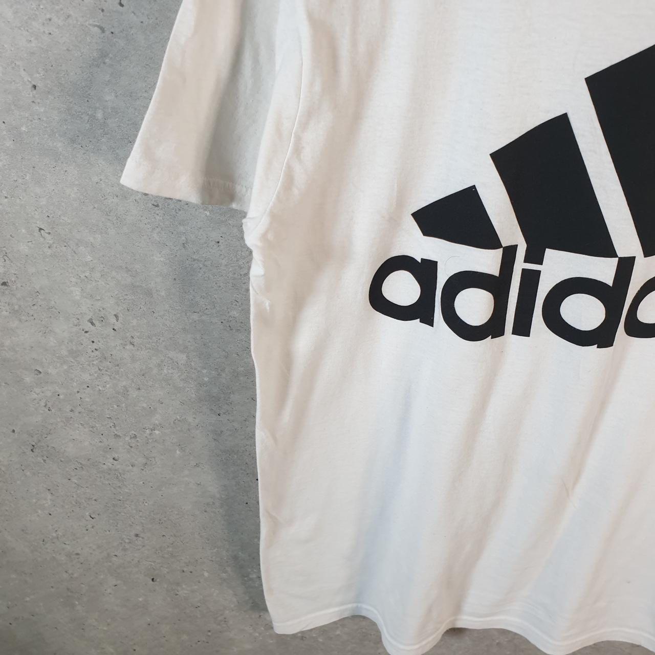 Vintage Adidas Go To Tee T Shirt Men’s Medium White Three Stripes Logo Athletic