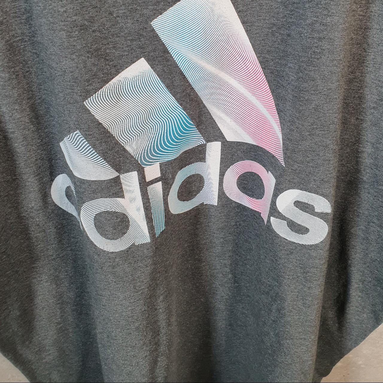 Vintage Adidas Go Tee T Shirt Shirt Men’s Large Grey Three Stripes Logo Athletic C9677