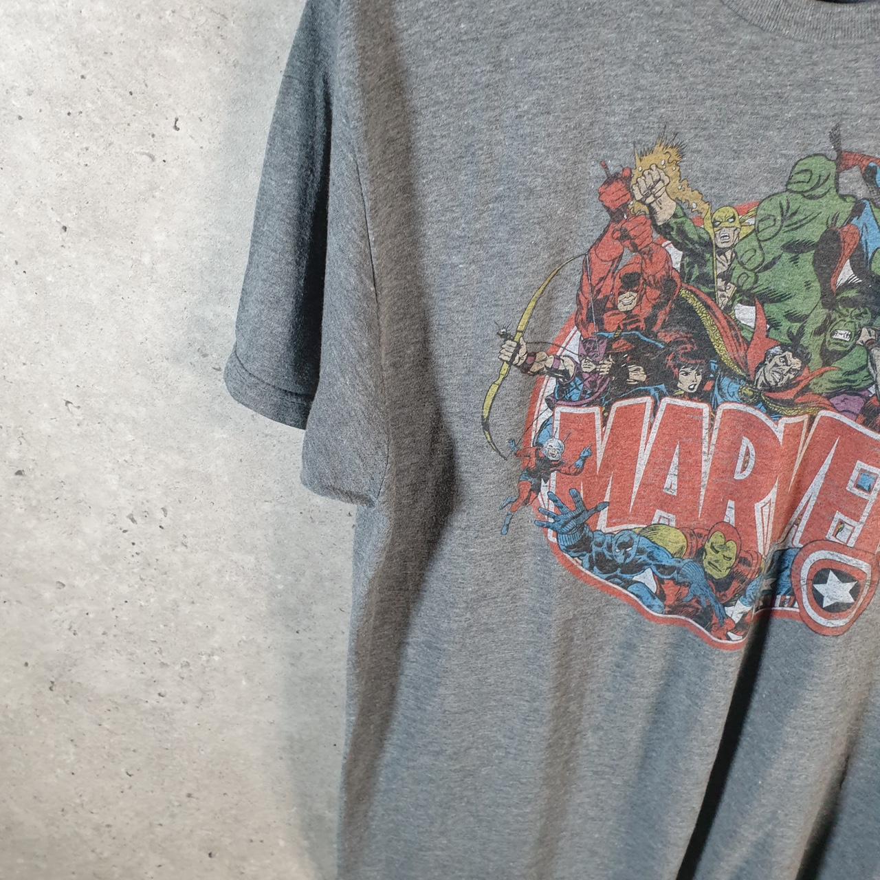 Vintage Marvel Avengers T Shirt Men’s Large Grey Movie Graphic Cartoon