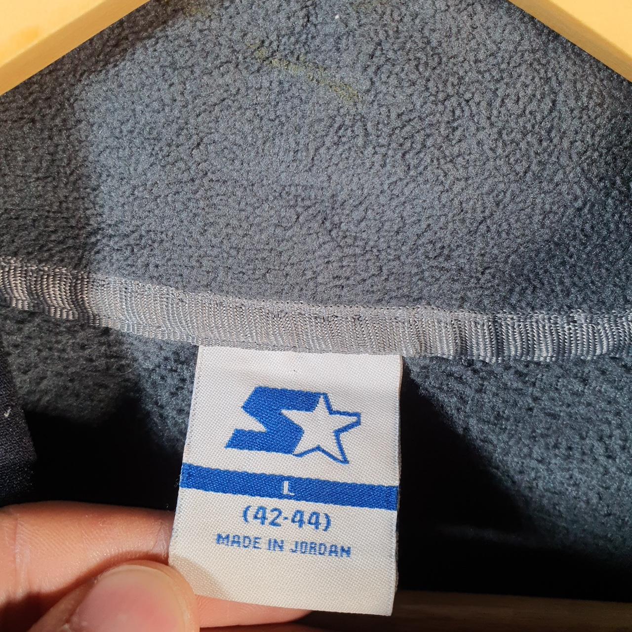 Vintage Starter Fleece Sweatshirt Jacket Mens Large Grey 1/4 Zip Embroidered Logo