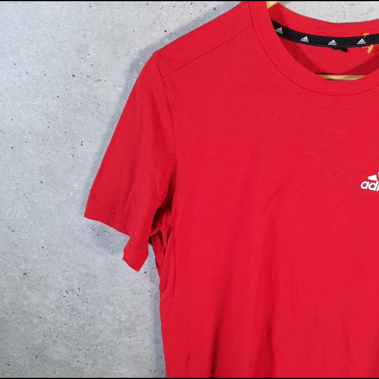 Vintage Adidas Spellout T Shirt Mens Small Orange Three Stripes Logo Athletic