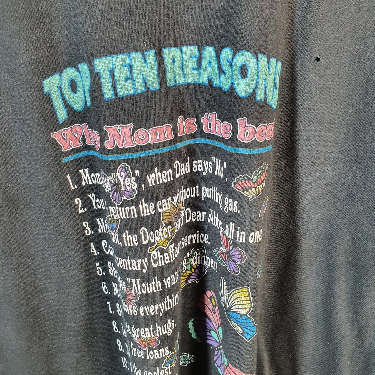 Vintage 10 Reasons Why Moms are the Best 90s USA Single Stitch T Shirt Men’s Medium Black