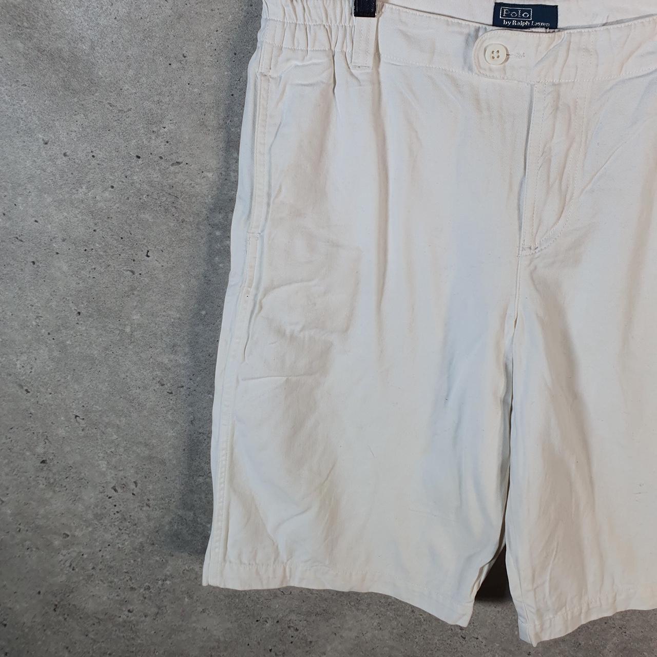 Vintage Ralph Lauren Polo Shorts Jorts Chino Cargo Womens W30 White Baggy Cotton