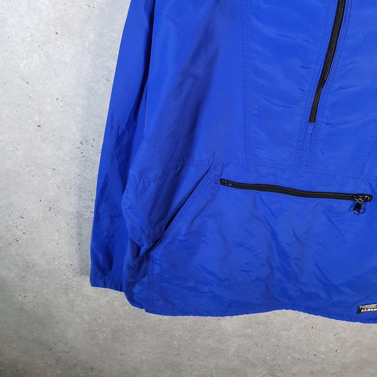Vintage L.L. Bean Made In USA Outdoors Nylon Jacket Mens Large 1/4 Zip Blue Waterproof