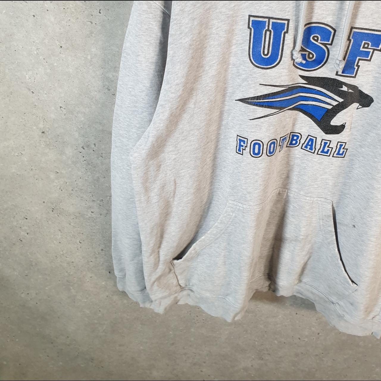 Vintage Adidas USF Football Graphic Hoodie Men’s Large Grey Pullover Baggy
