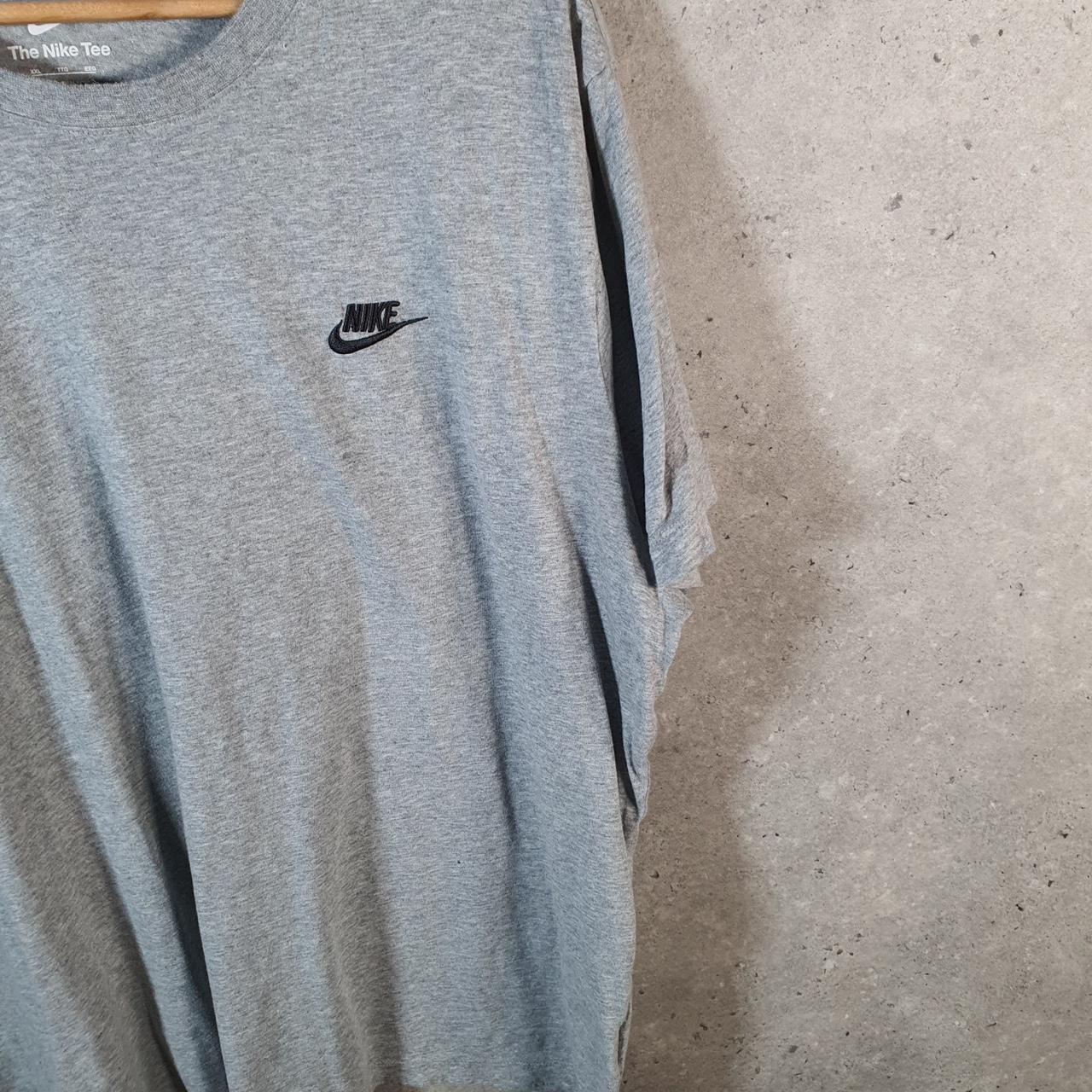 Vintage Nike Club T Shirt Men’s 2XL Grey Embroidered Swoosh Logo Athletic Big Fish Vintage