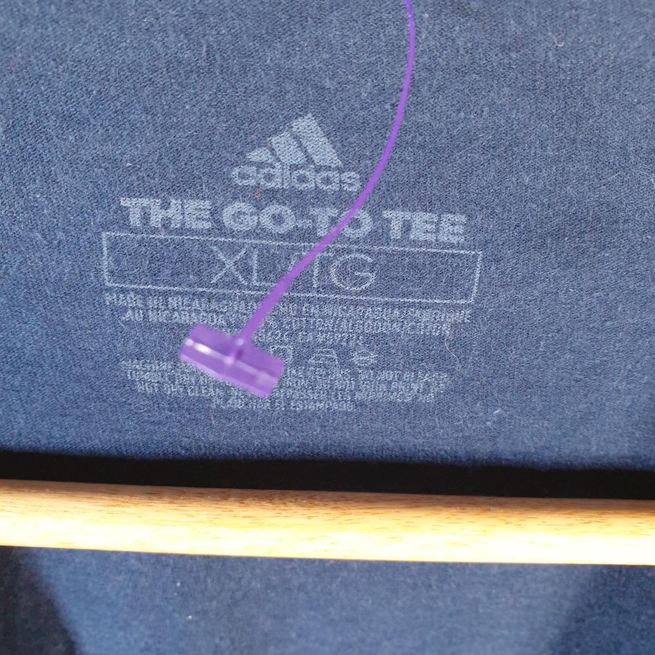 Vintage Adidas Go To Tee Spellout T Shirt Men’s XL Navy Blue Three Stripes Athletic