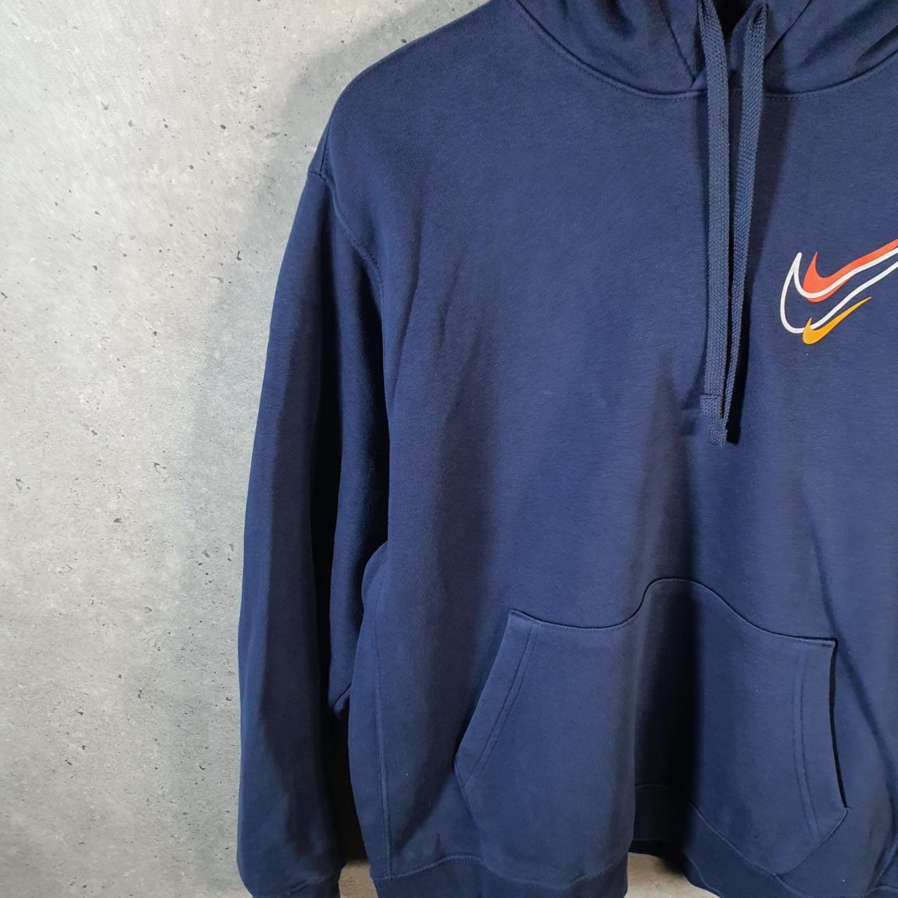 Vintage Nike Club Embroidered Hoodie Men’s Large Navy Blue Swoosh Y2K Pullover