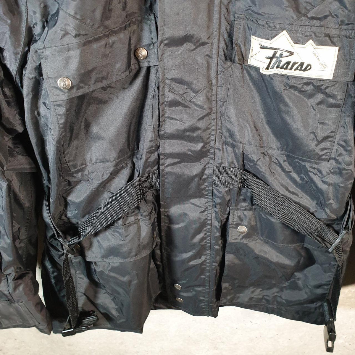 Vintage Pharao Motorcycle Jacket Mens Small Black Armoured Padded Shoulder Elbows