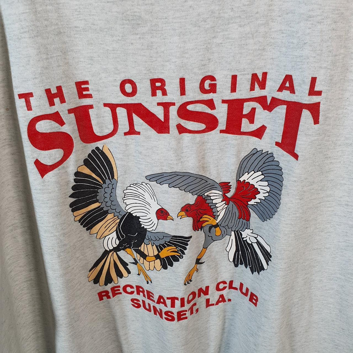 Vintage Fruit of the Loom Sunset Recreation Los Angeles 90s USA Single Stitch T Shirt Men’s XL Grey C9495