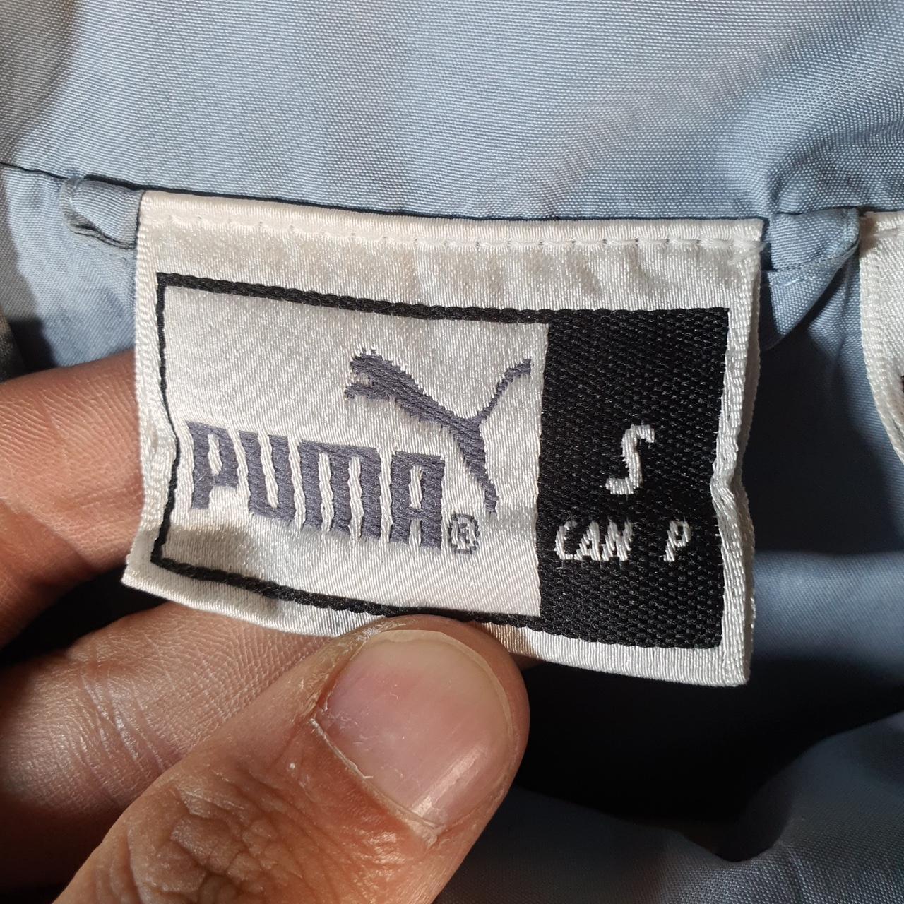 Vintage Puma Windbreaker Track Jacket Mens Small Blue USA Embroidered Logo Full Zip