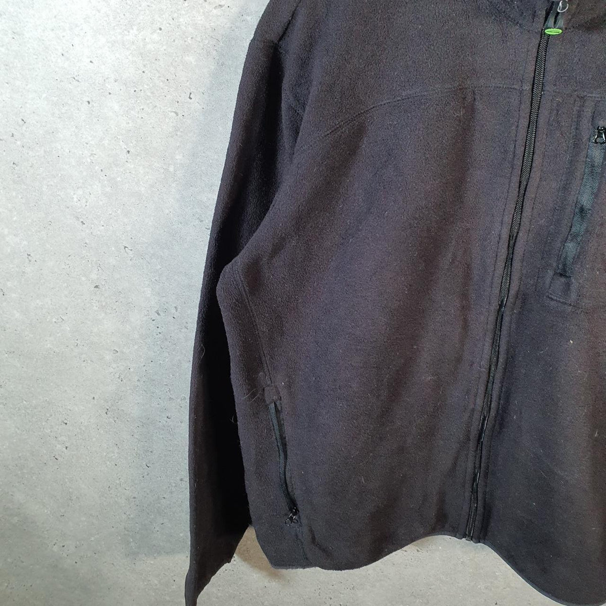 Vintage Timerland Teddy Fleece Sweatshirt Mens Large Full Zip Black Logo Winter