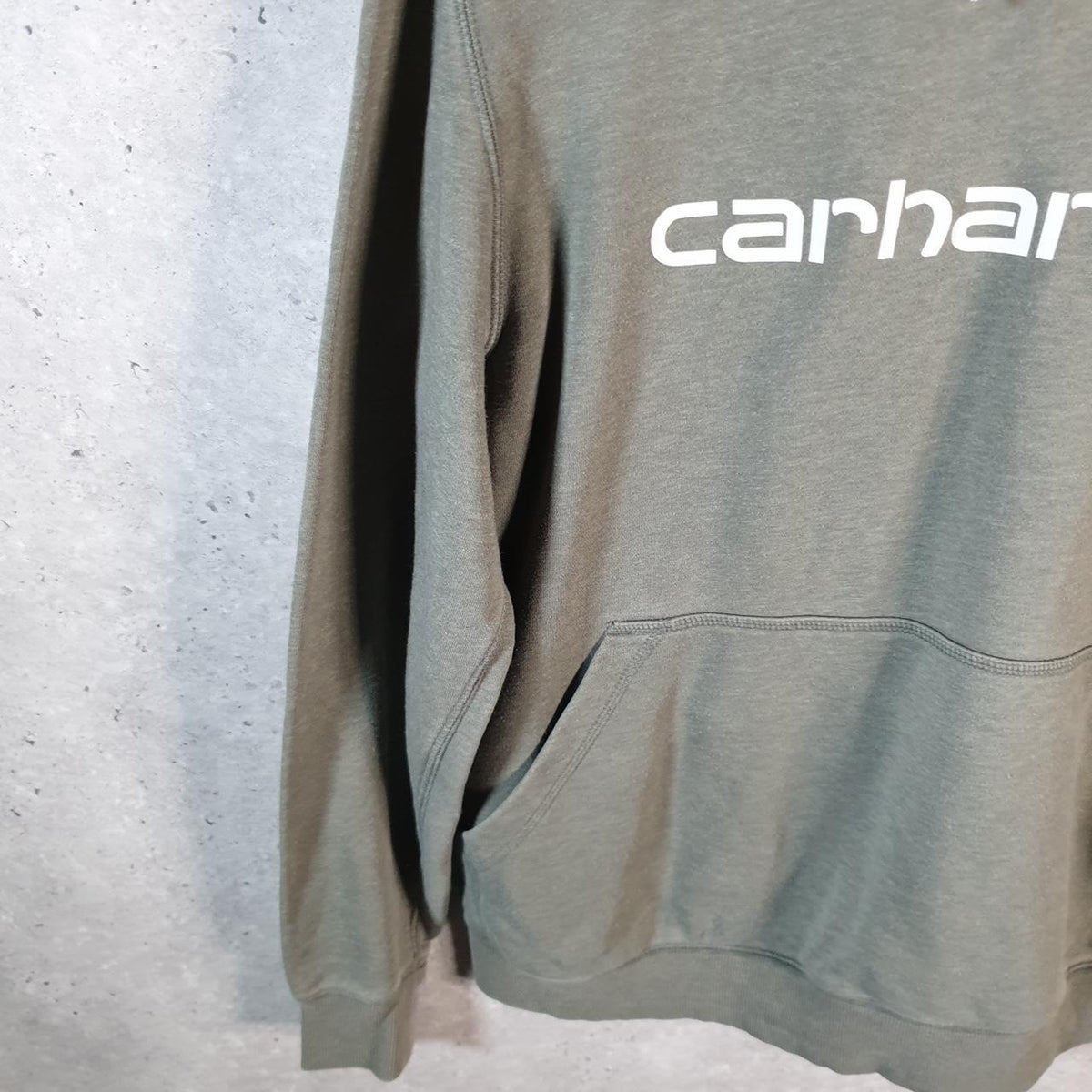 Vintage Carhartt Hoodie Womens Large Grey Pullover Blank USA Relaxed Fit
