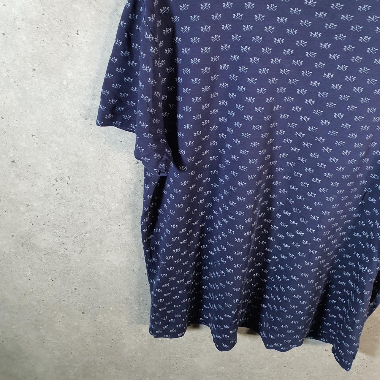 Vintage Ralph Lauren Polo All Over Print AOP T Shirt Men’s Medium Blue Classic Fit Pony