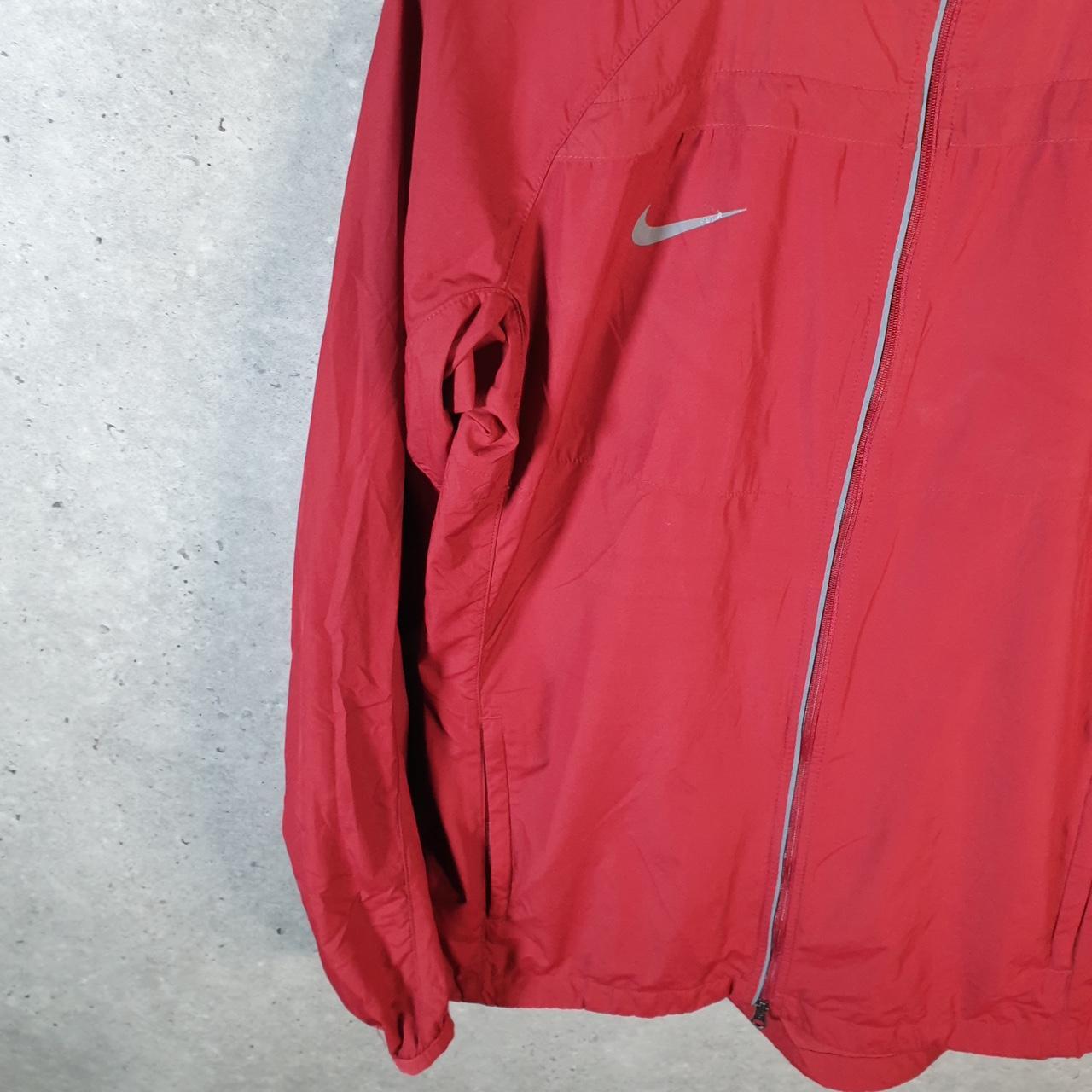 Vintage Nike Windbreaker Track Jacket Mens Large Red USA Swoosh Full Zip