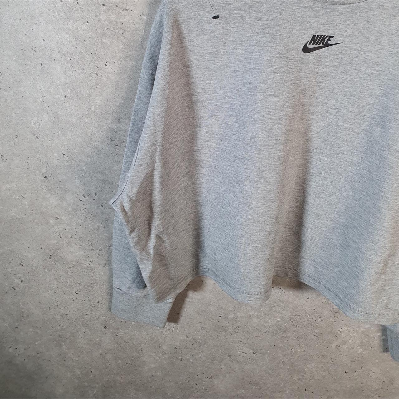 Vintage Nike Tech Cropped Sweatshirt Womens M Grey Swoosh Y2K Pullover Logo