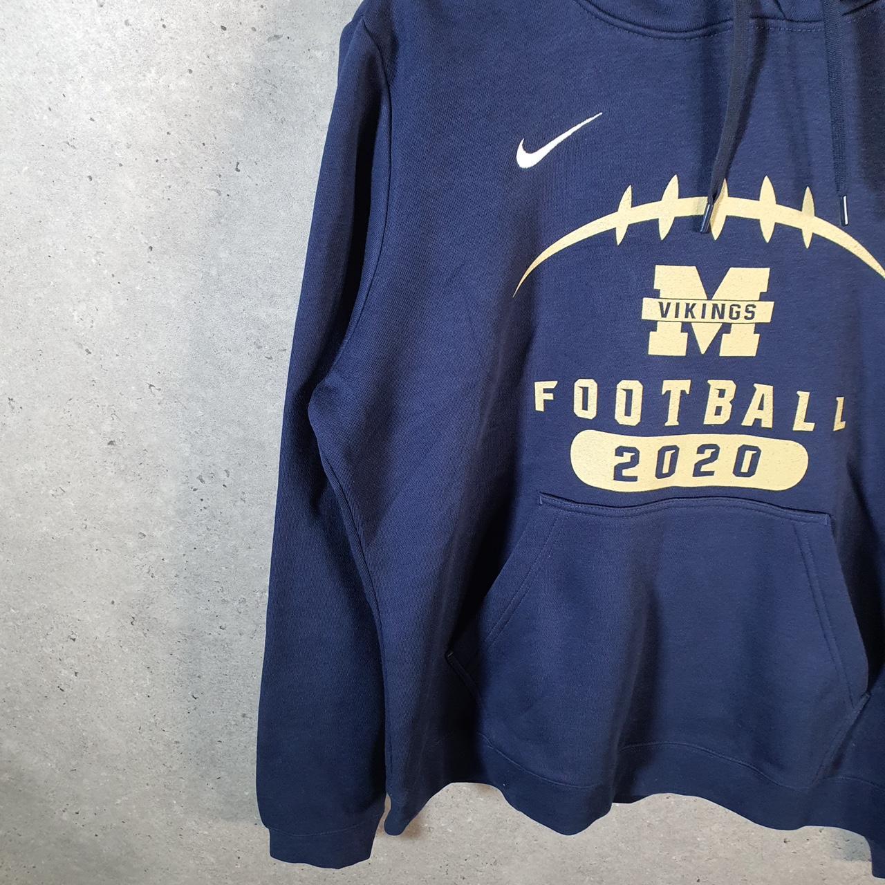 Vintage Nike Michigan Football USA Hoodie Womens XL Blue Swoosh Y2K Pullover