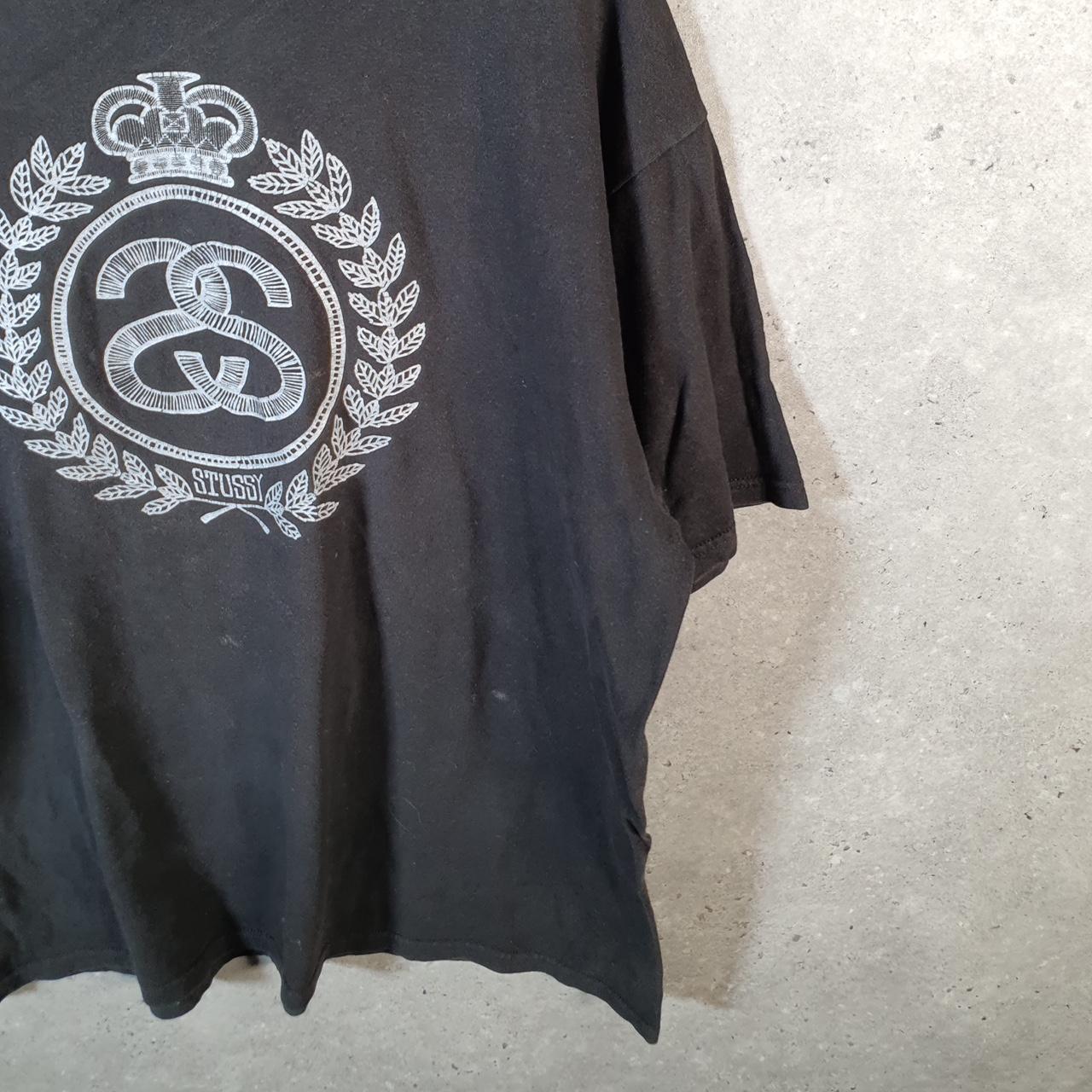 Vintage Stussy Spellout Printed T Shirt Men’s XL Black Graphic Short Sleeve