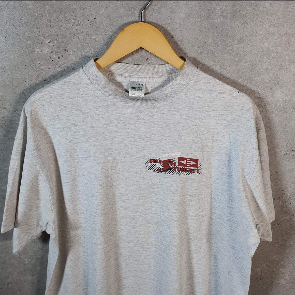 Vintage Rush Street Augusta Sportswear 90s USA Single Stitch T Shirt Men’s XL Grey