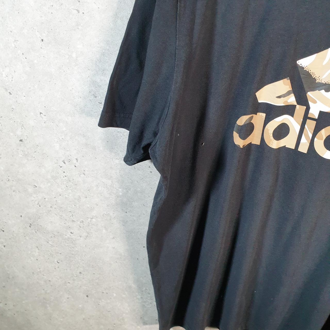Vintage Adidas T Shirt Men’s Large Graphic Black Three Stripes Logo Athletic