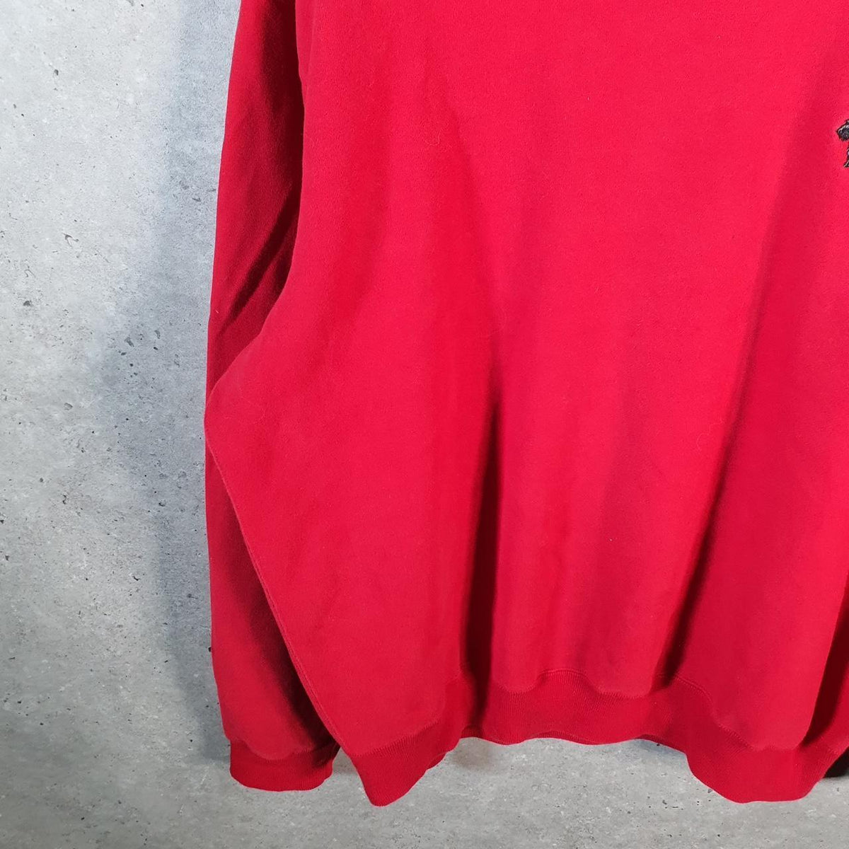 Vintage Ralph Lauren Polo Dog Puppy Sweatshirt Men’s Large Red Boxy Baggy Cotton Pullover Pony