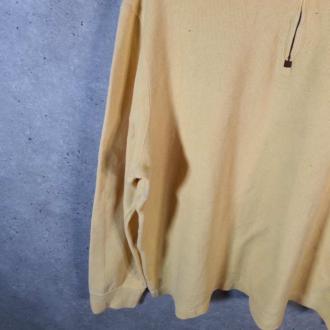 Vintage Ralph Lauren Polo 1/4 Zip Sweatshirt Men’s XL Yellow Cotton Pullover Pony