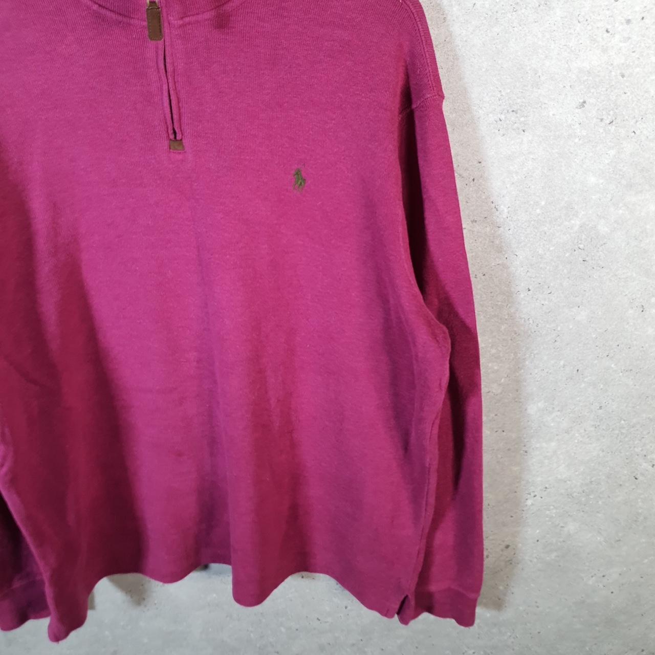 Vintage Ralph Lauren Polo 1/4 Zip Sweatshirt Men’s XL Pink Cotton Pullover Pony