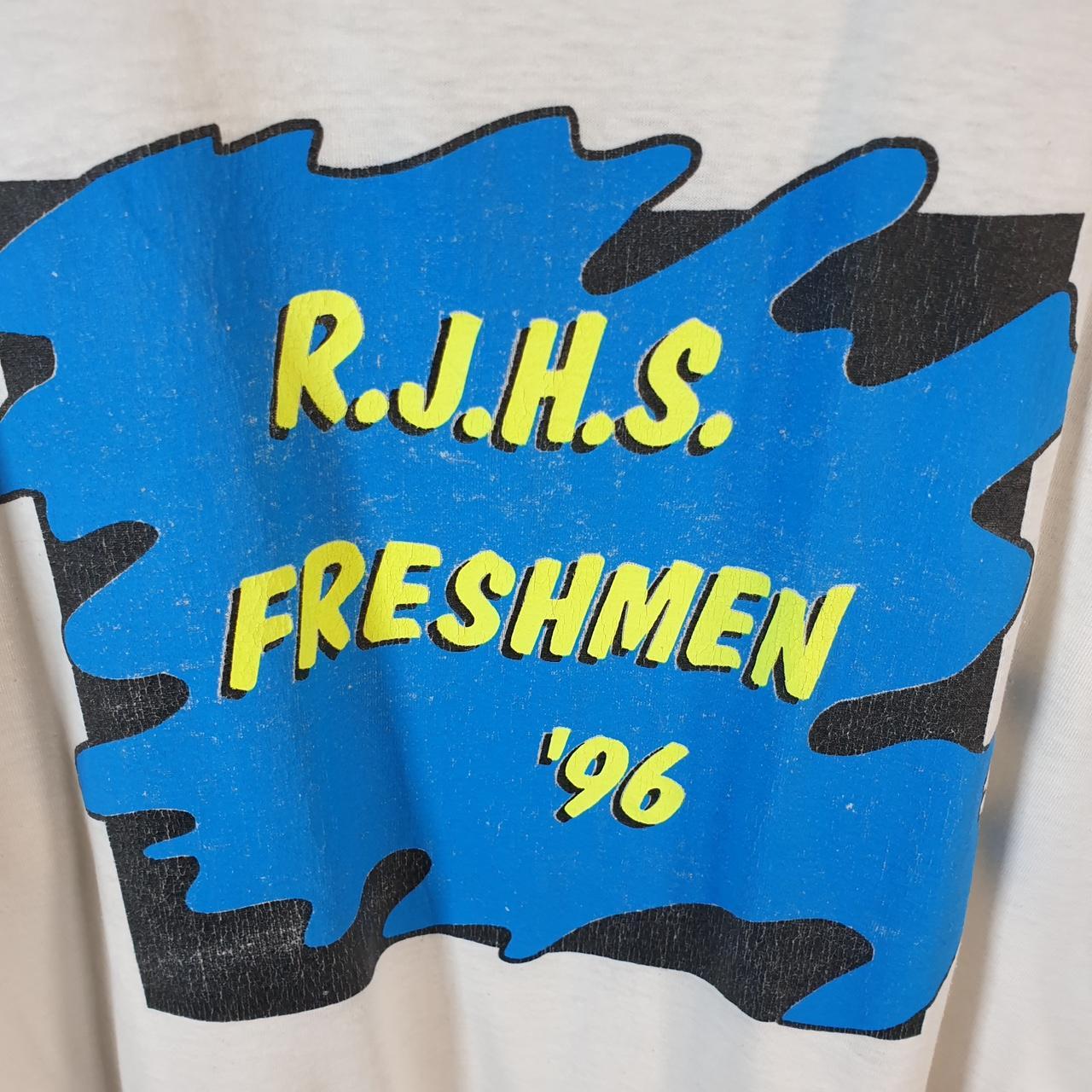 Vintage Fruit Of The Loom RJHS Freshman 1996 USA Single Stitch T Shirt Men’s XL White