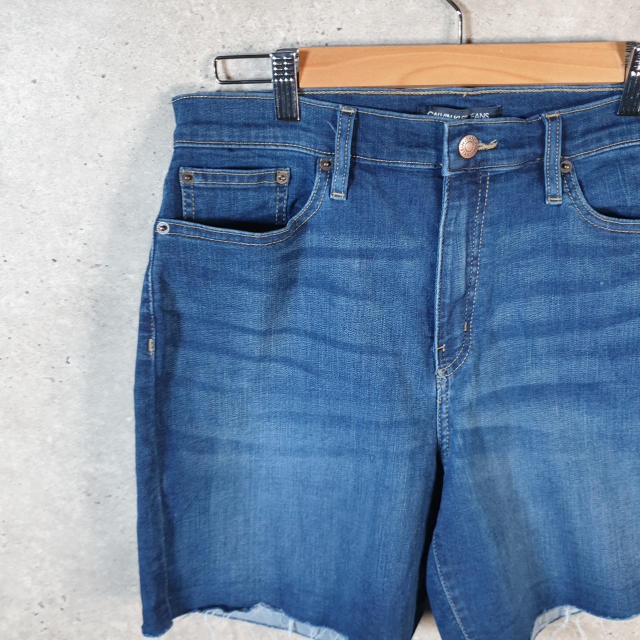 Vintage Calvin Klein Baggy Shorts Jorts Cargo Womens W32 Blue Relaxed Denim