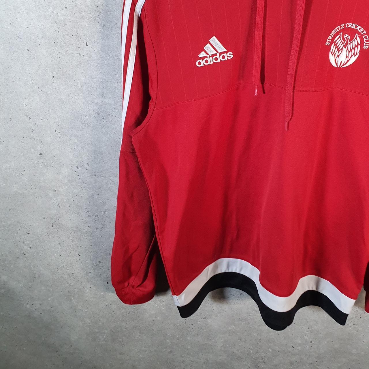 Vintage Adidas Cricket Hoodie Men’s Medium Red Pullover Baggy