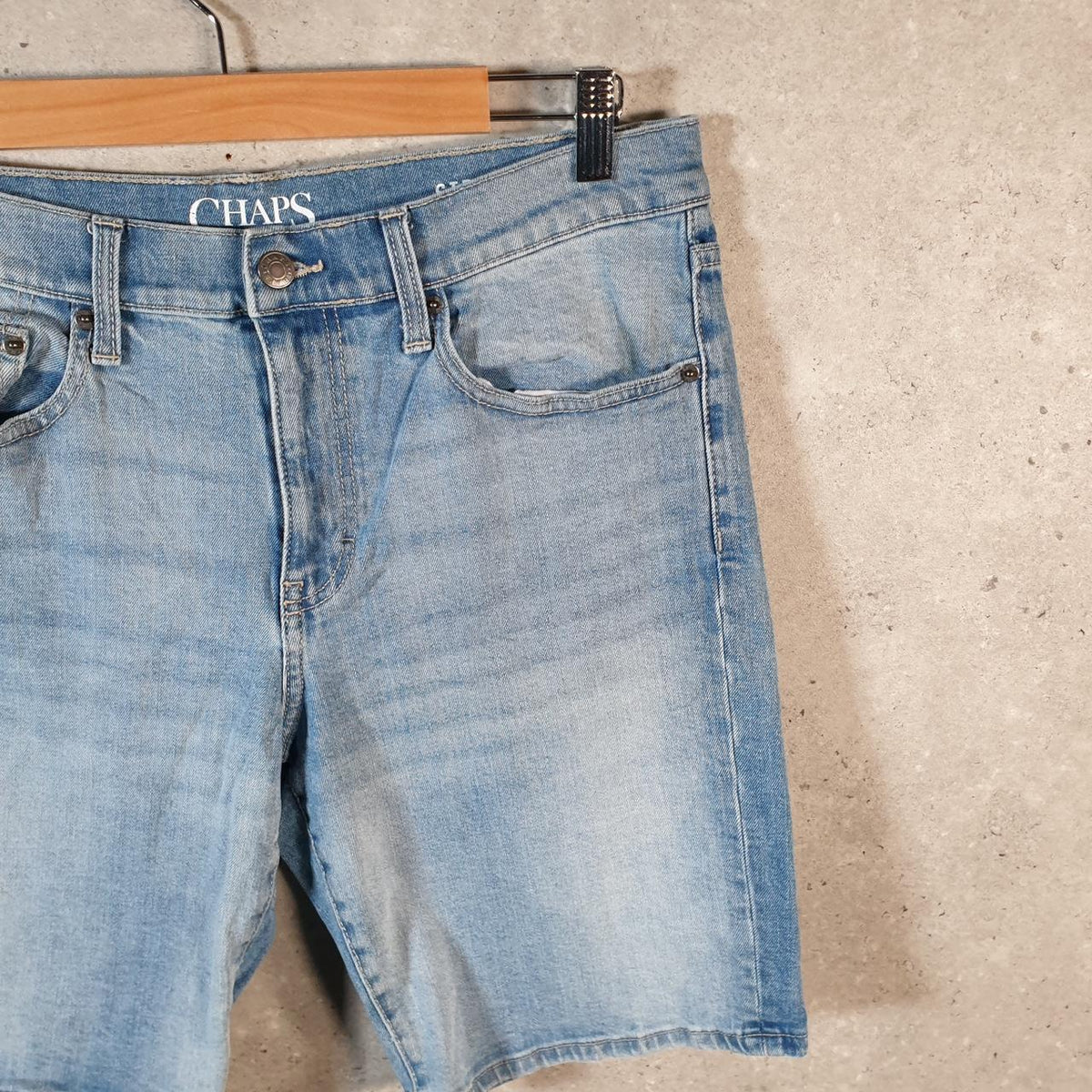 Vintage Chaps Ralph Lauren Baggy Shorts Jorts Cargo Mens W32 Blue Relaxed Denim